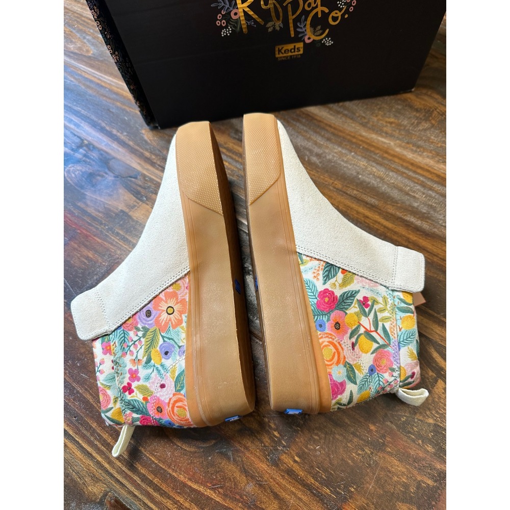 Keds x Rifle Paper Co Cream Suede Floral High Top Zipper Platform‎ Sneakers NWT - Picture 7 of 10